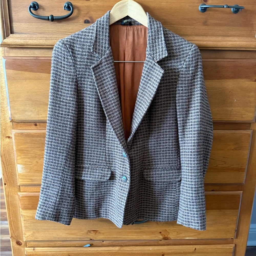 Vintage Oscar de la Renta Brown Wool Blazer